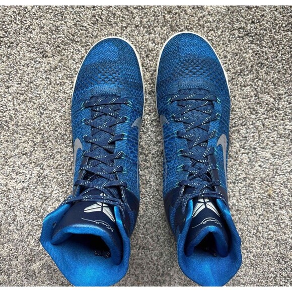 Nike Blue and White High-Top Athletic Shoes